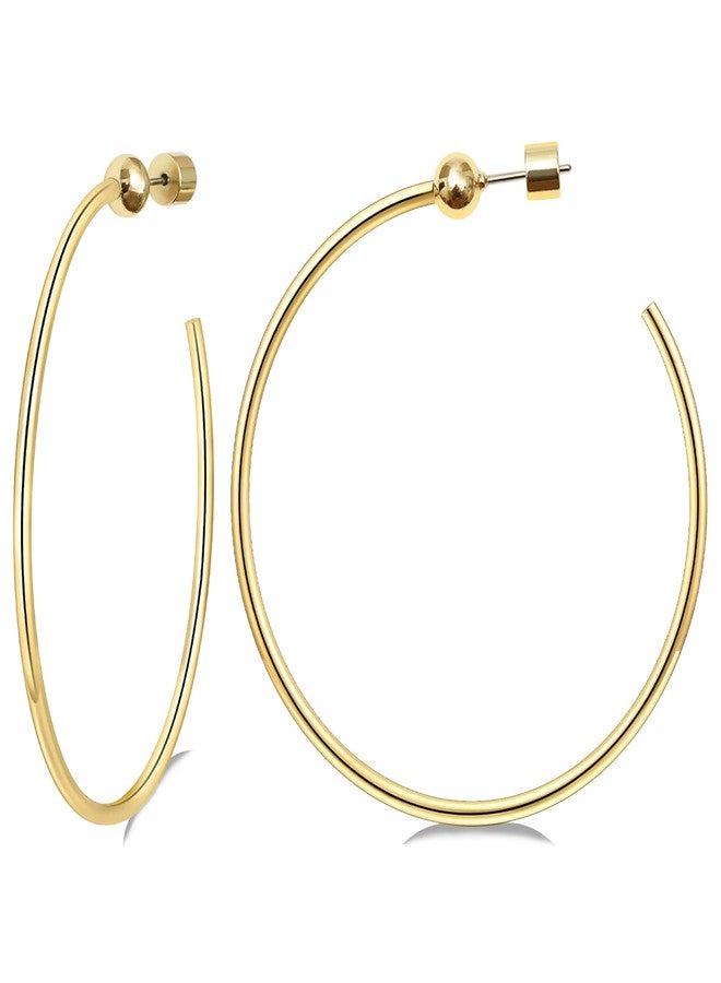 S SUSANN Large Gold Hoop Earrings for Women 14K Gold Plated Hypoallergenic Big Earrings Jewelry Gift for Women-50MM - Image 1